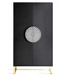 Armario Ropero Negro con Tirador en Hueso y Patas Doradas Mdmhogar