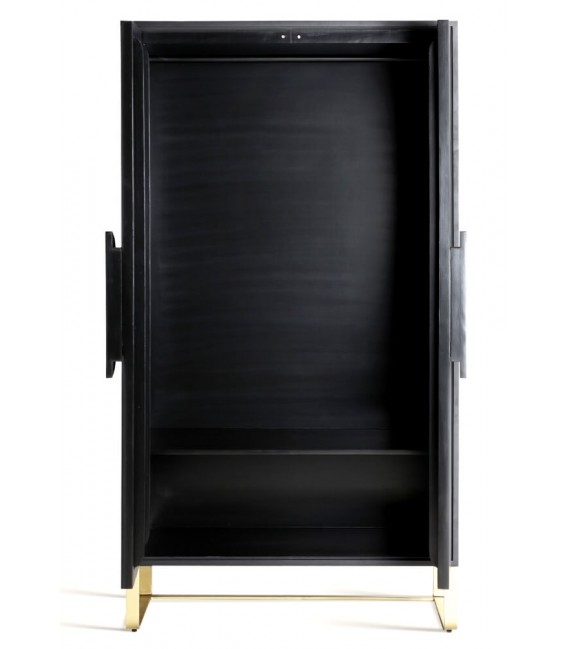 Armario Ropero Negro con Tirador en Hueso y Patas Doradas Mdmhogar