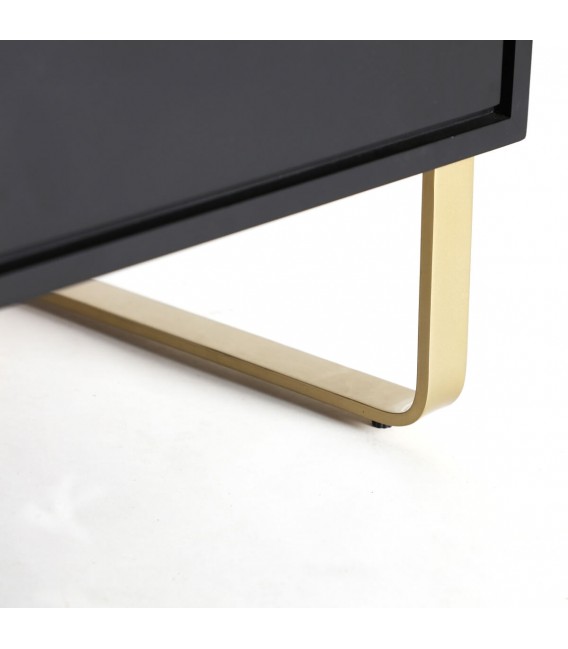 Armario Ropero Negro con Tirador en Hueso y Patas Doradas Mdmhogar