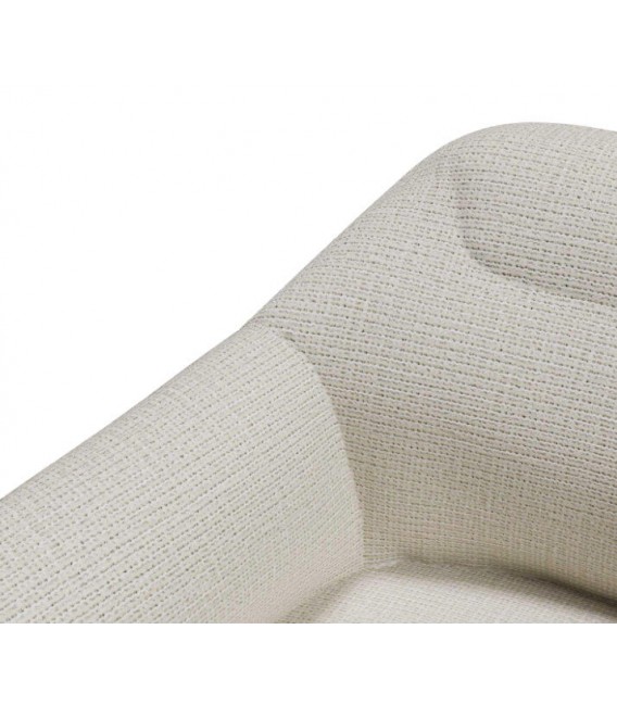 Butaca Tapizada en Tela Blanco Roto con Patas de Metal Negro Mdmhogar