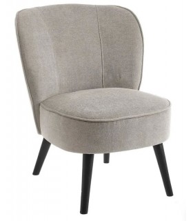 Butaca Descalzadora Tapizada en Chenilla Color Gris Claro Mdmhogar