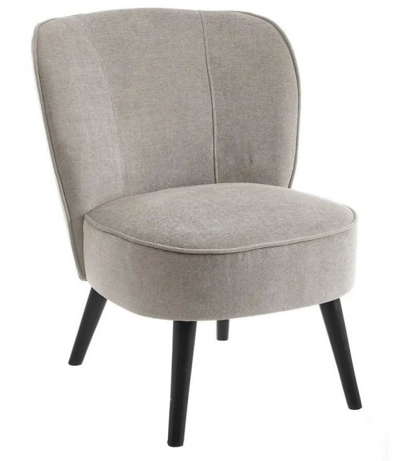 Butaca Descalzadora Tapizada en Chenilla Color Gris Claro Mdmhogar