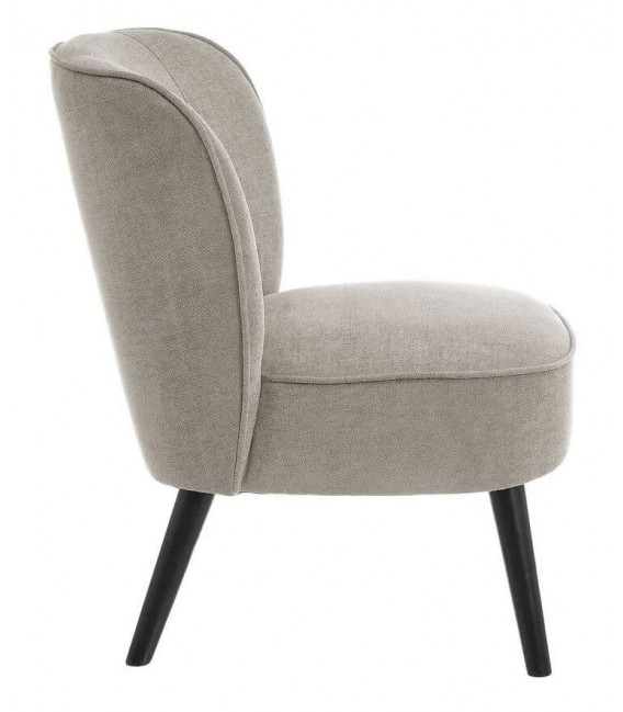 Butaca Descalzadora Tapizada en Chenilla Color Gris Claro Mdmhogar