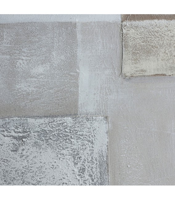 Cuadro Abstracto Cuadrado Grande Tonos Grises, Negros y Calderos Mdmhogar