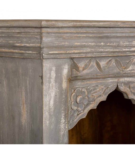 Librería Estrecha Madera Maciza de Mango Mdmhogar