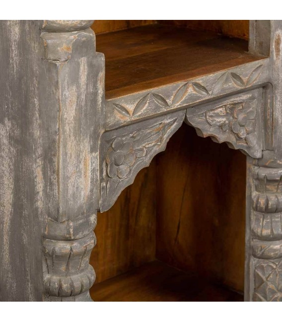 Librería Estrecha Madera Maciza de Mango Mdmhogar