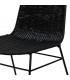 Silla de Comedor Cómoda en Ratán Trenzado Negro Mdmhogar