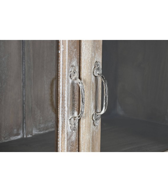 Vitrina Artesanal de Madera Maciza de Mango Tallada Mdmhogar