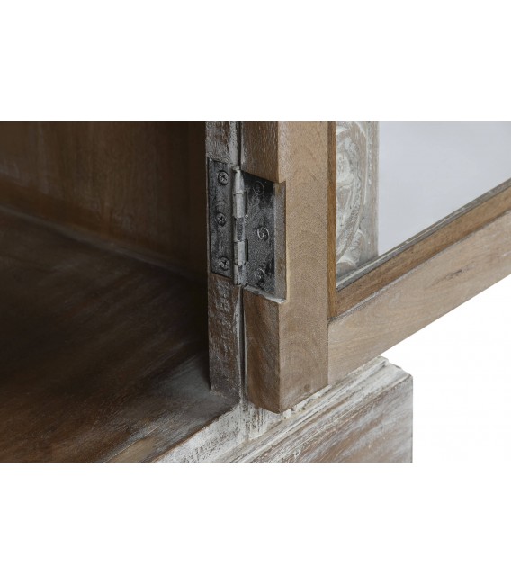 Vitrina Artesanal de Madera Maciza de Mango Tallada Mdmhogar