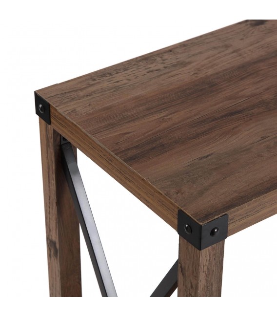 Consola de Entrada Estilo Vintage en MDF Imitación Nogal Reciclado.  Mdmhogar