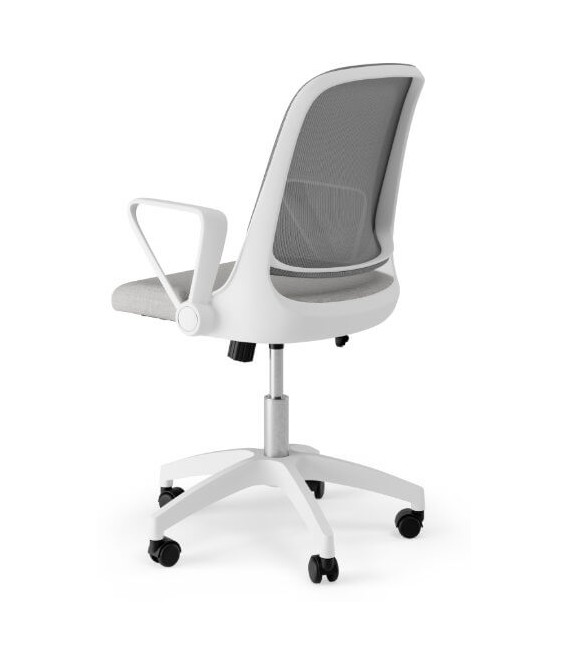 Silla de oficina cómoda de calidad blanca y gris Mdmhogar