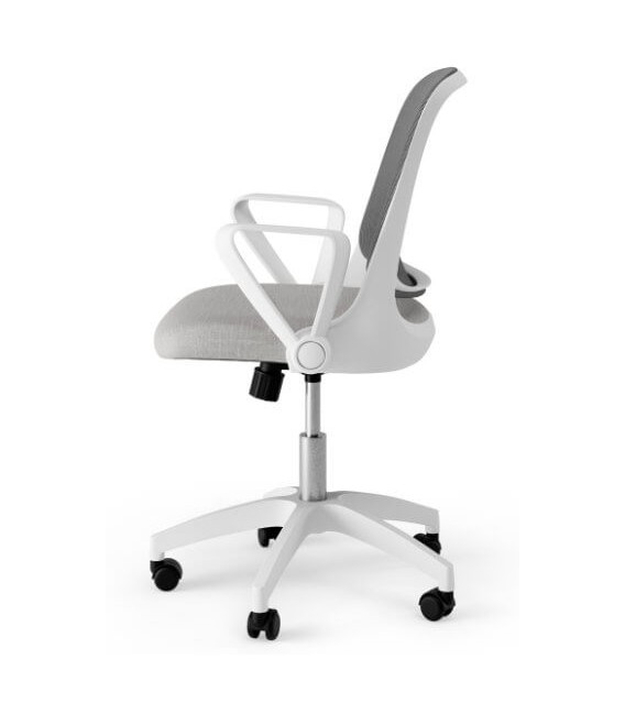 Silla de oficina cómoda de calidad blanca y gris Mdmhogar