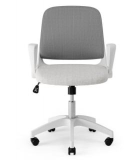 Silla de oficina cómoda de calidad blanca y gris Mdmhogar