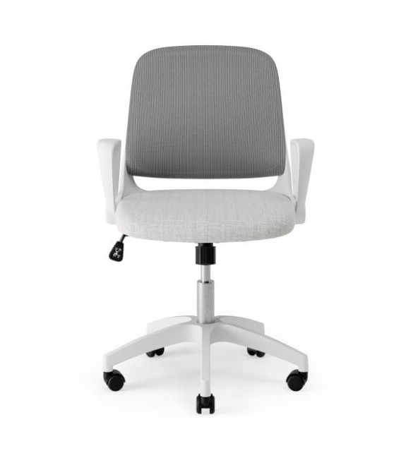 Silla de oficina cómoda de calidad blanca y gris Mdmhogar