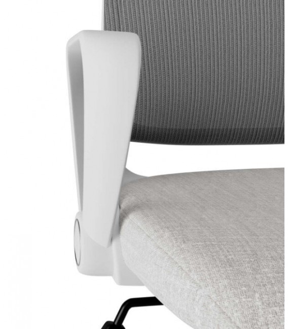 Silla de oficina cómoda de calidad blanca y gris Mdmhogar