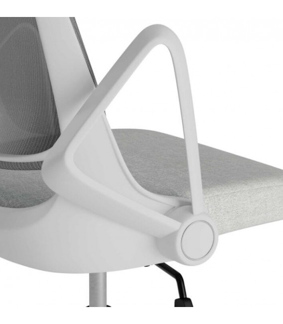 Silla de oficina cómoda de calidad blanca y gris Mdmhogar