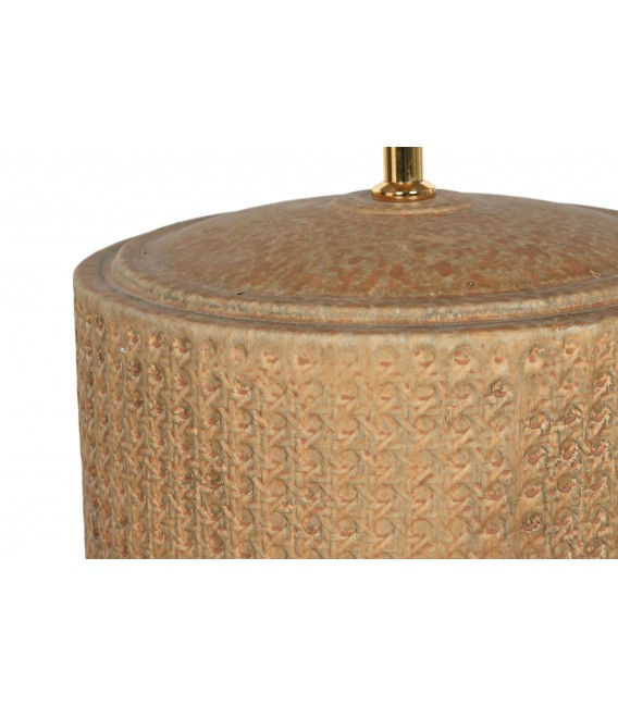 Lámpara de Pie Base Cerámica Imitación Ratán Mdmhogar