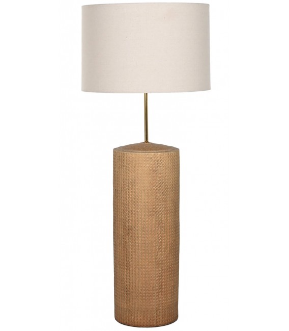 Lámpara de Pie Base Cerámica Imitación Ratán Mdmhogar