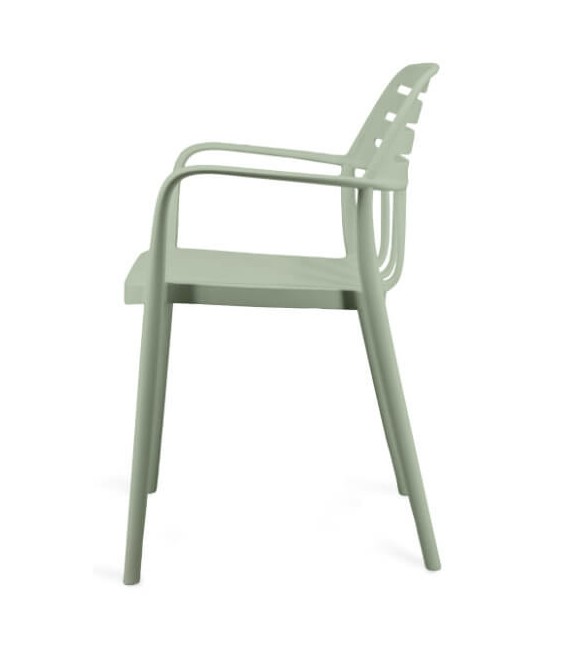 Sillón de Comedor Apilable en Polipropileno Verde Suave Mdmhogar