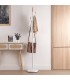 Perchero de Pie en Metal Blanco y Madera Natural Mdmhogar
