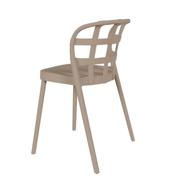 Silla de Comedor Cómoda de Polipropileno Marrón Mdmhogar