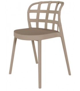 Silla de Comedor Cómoda de Polipropileno Marrón Mdmhogar