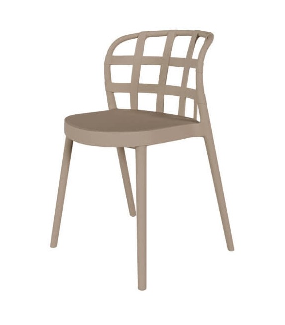 Silla de Comedor Cómoda de Polipropileno Marrón Mdmhogar