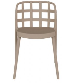 Silla de Comedor Cómoda de Polipropileno Marrón Mdmhogar