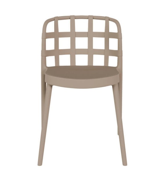 Silla de Comedor Cómoda de Polipropileno Marrón Mdmhogar