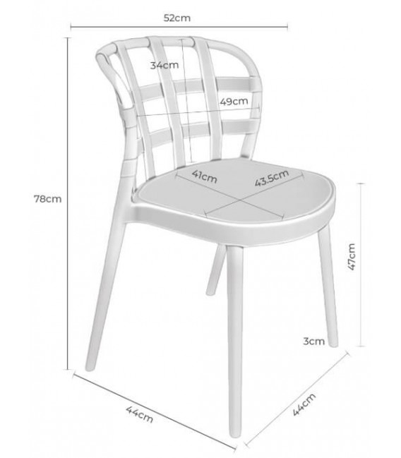 Silla de Comedor Cómoda de Polipropileno Marrón Mdmhogar