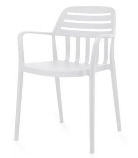 Sillón de Comedor Apilable en Polipropileno Blanco Mdmhogar