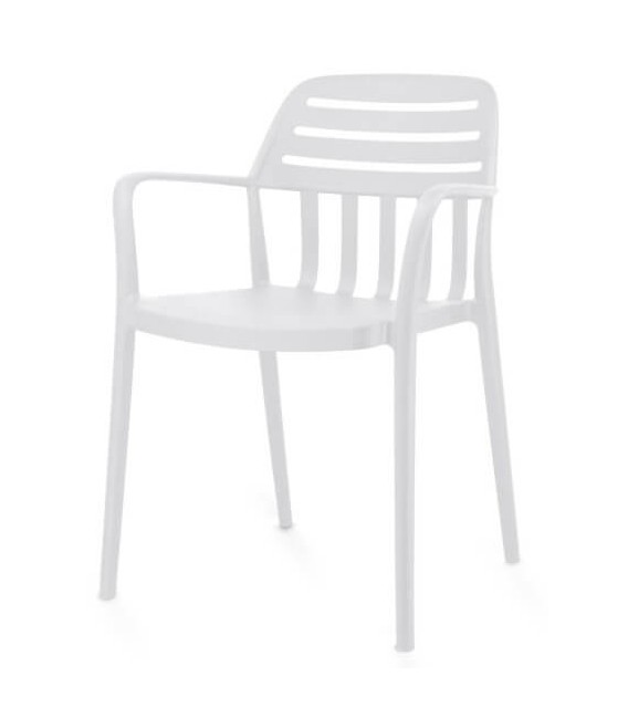 Sillón de Comedor Apilable en Polipropileno Blanco Mdmhogar