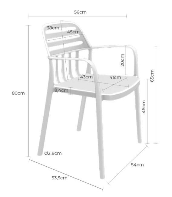 Sillón de Comedor Apilable en Polipropileno Blanco Mdmhogar