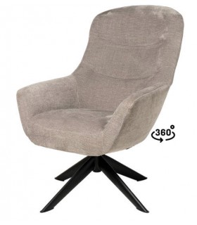 Butaca Giratoria de Estilo Industrial tapizada en tela gris Mdmhogar