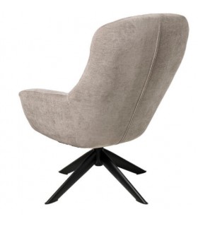 Butaca Giratoria de Estilo Industrial tapizada en tela gris Mdmhogar