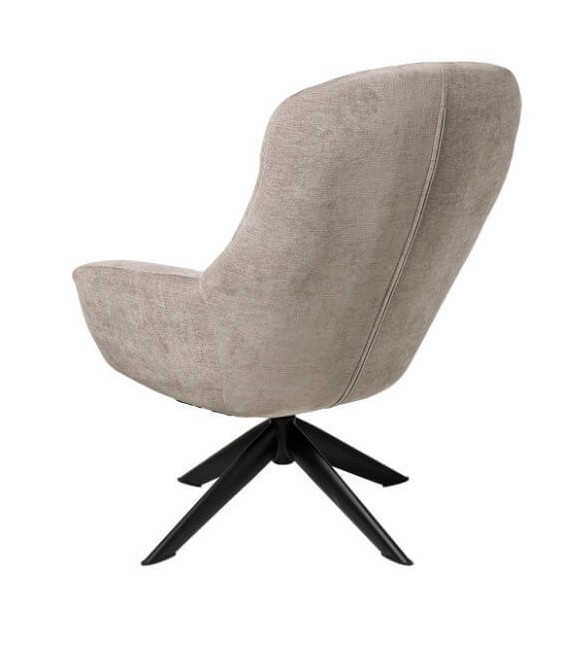 Butaca Giratoria de Estilo Industrial tapizada en tela gris Mdmhogar