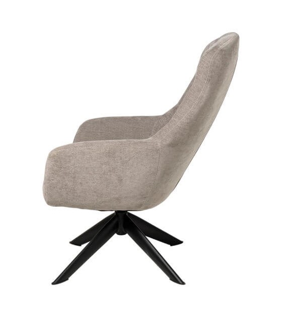 Butaca Giratoria de Estilo Industrial tapizada en tela gris Mdmhogar