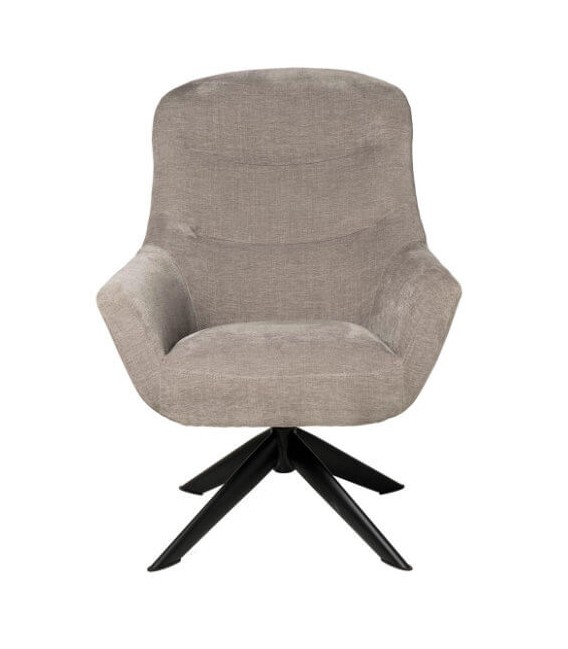 Butaca Giratoria de Estilo Industrial tapizada en tela gris Mdmhogar