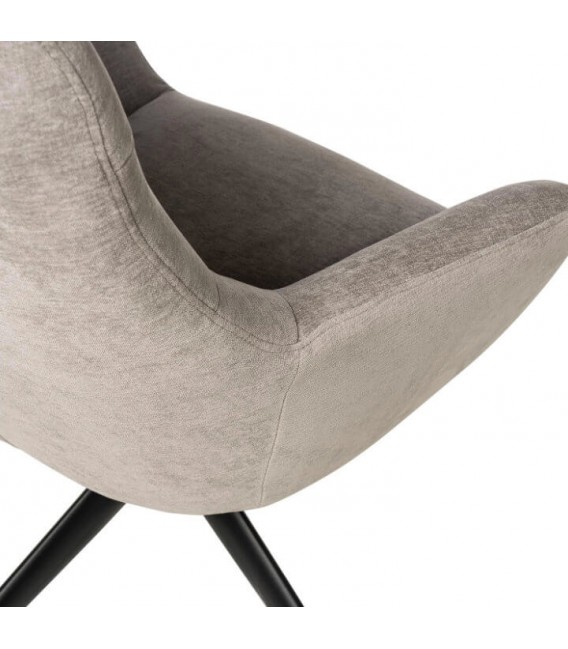 Butaca Giratoria de Estilo Industrial tapizada en tela gris Mdmhogar
