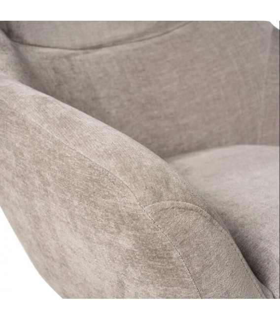 Butaca Giratoria de Estilo Industrial tapizada en tela gris Mdmhogar