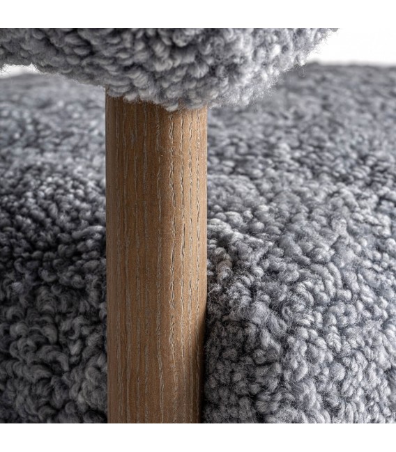 BUTACA COMODA 78 X 67 X 70 LLITA MADERA NATURAL TEXTIL GRIS