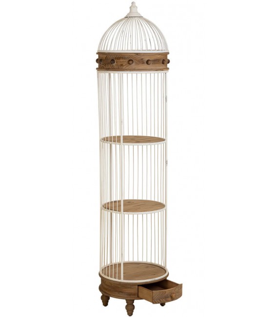 Estantería Redonda con Cajón en Forma de Jaula Mdmhogar