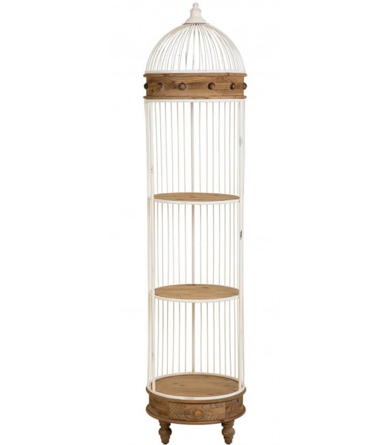 Estantería Redonda con Cajón en Forma de Jaula Mdmhogar