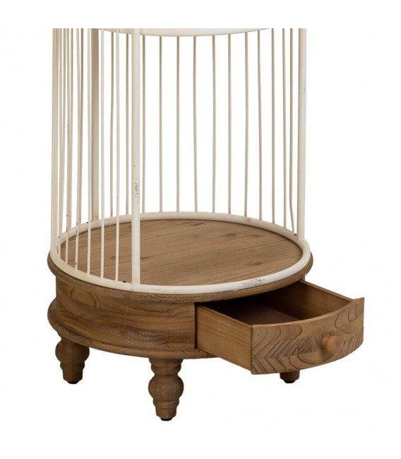 Estantería Redonda con Cajón en Forma de Jaula Mdmhogar