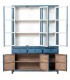 VITRINA GRANDE 150 X 45 X 220 CLUCHA MADERA LACADA AZUL