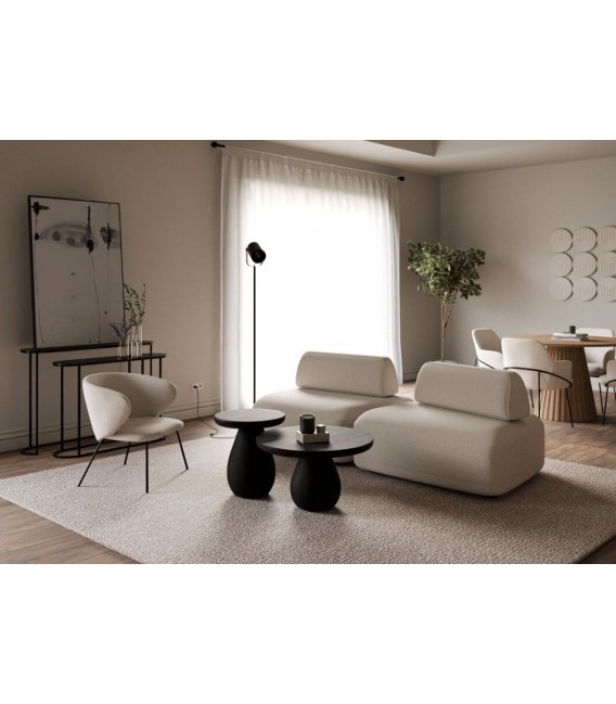 Butaca Pequeña Minimalista en Tela Beige Mdmhogar1