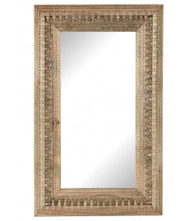 Espejo Rectangular Grande de Madera de Mango Tallada Mdmhogar
