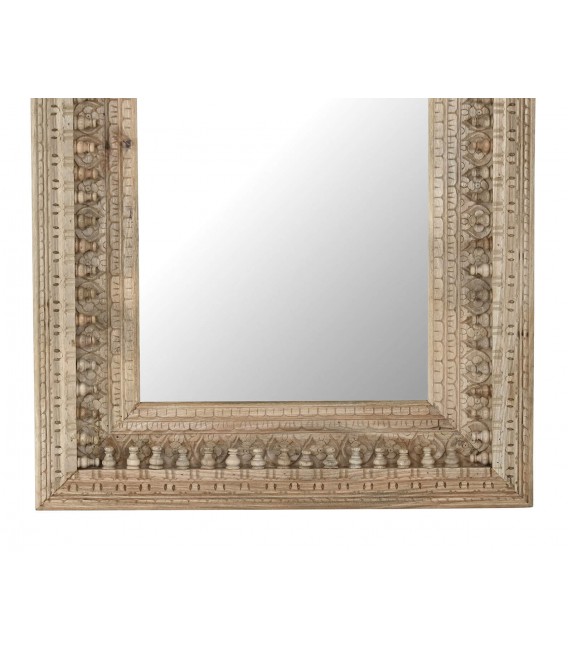 Espejo Rectangular Grande de Madera de Mango Tallada Mdmhogar2