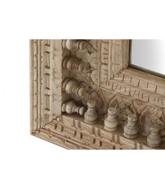 Espejo Rectangular Grande de Madera de Mango Tallada Mdmhogar3