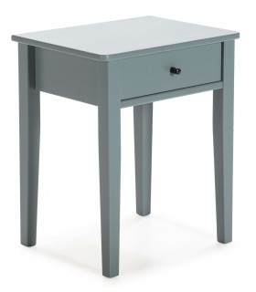 Mesita de Noche de Pino y DM Lacada en Verde Grisáceo Mdmhogar